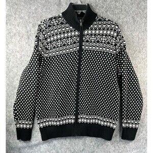 Tommy Hilfiger Nordic Full Zip Fair Isle Sweater Men’s Large XL Wool Blend